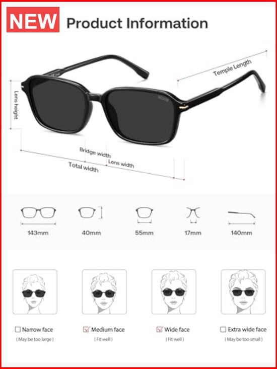 Retro Rectangular Polarized Sunglasses with UV400 Protection